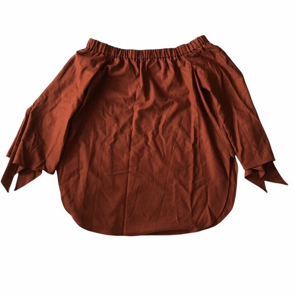 Tibi Off The Shoulder Tie Wool Blend Oversized Relaxed Rust Brown 2 EUC - Picture 6 of 10